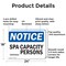 Signmission Custom Spa Capacity - Persons, 24 in W x Rectangle, Aluminum OS-2PACK-NS-A-1824-L-15383 - alternate 2